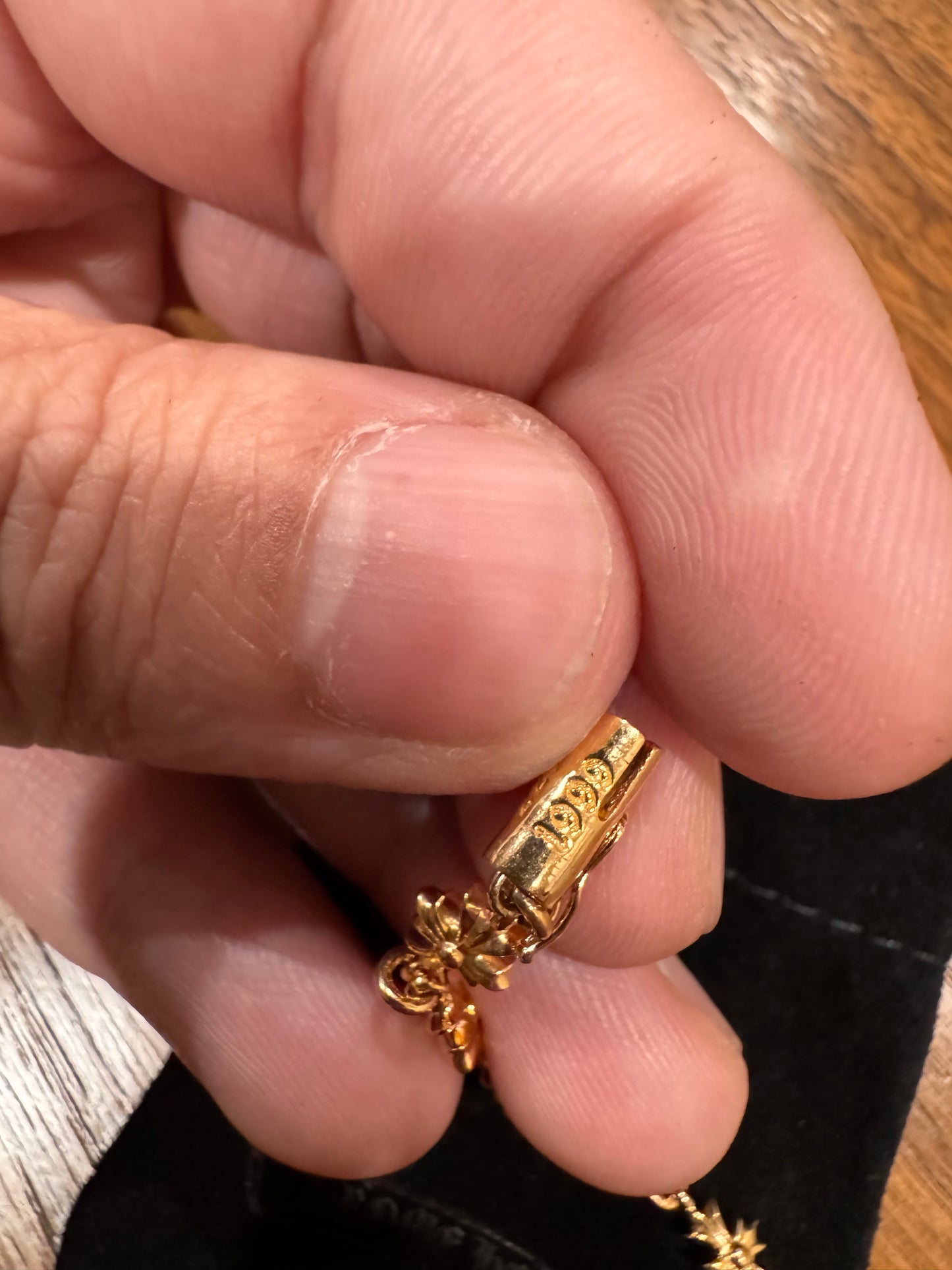 Chrome hearts tiny E 18K gold bracelet 11 link size 6.75inches
