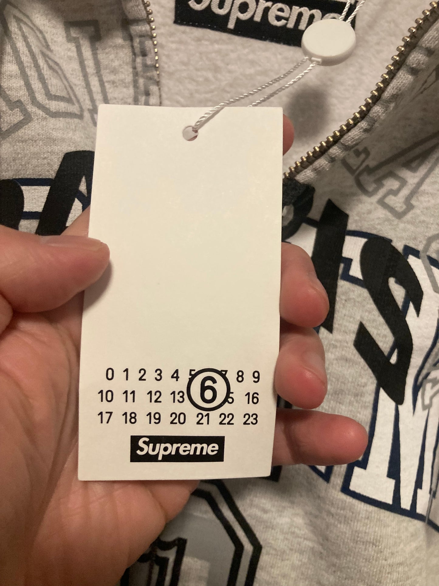 Supreme x MM6 Maison Margiela zip up gray