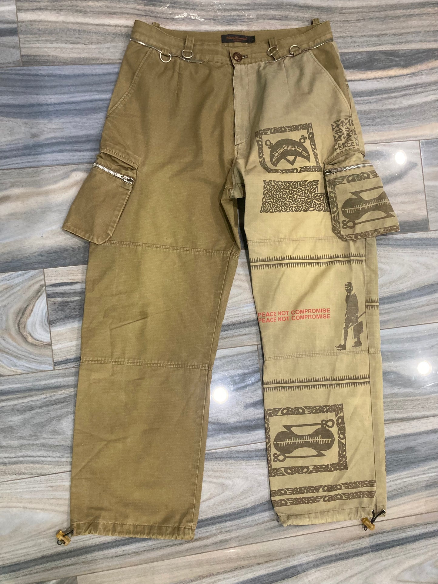 Undercover 2003SS scab asymmetrical cargo pant