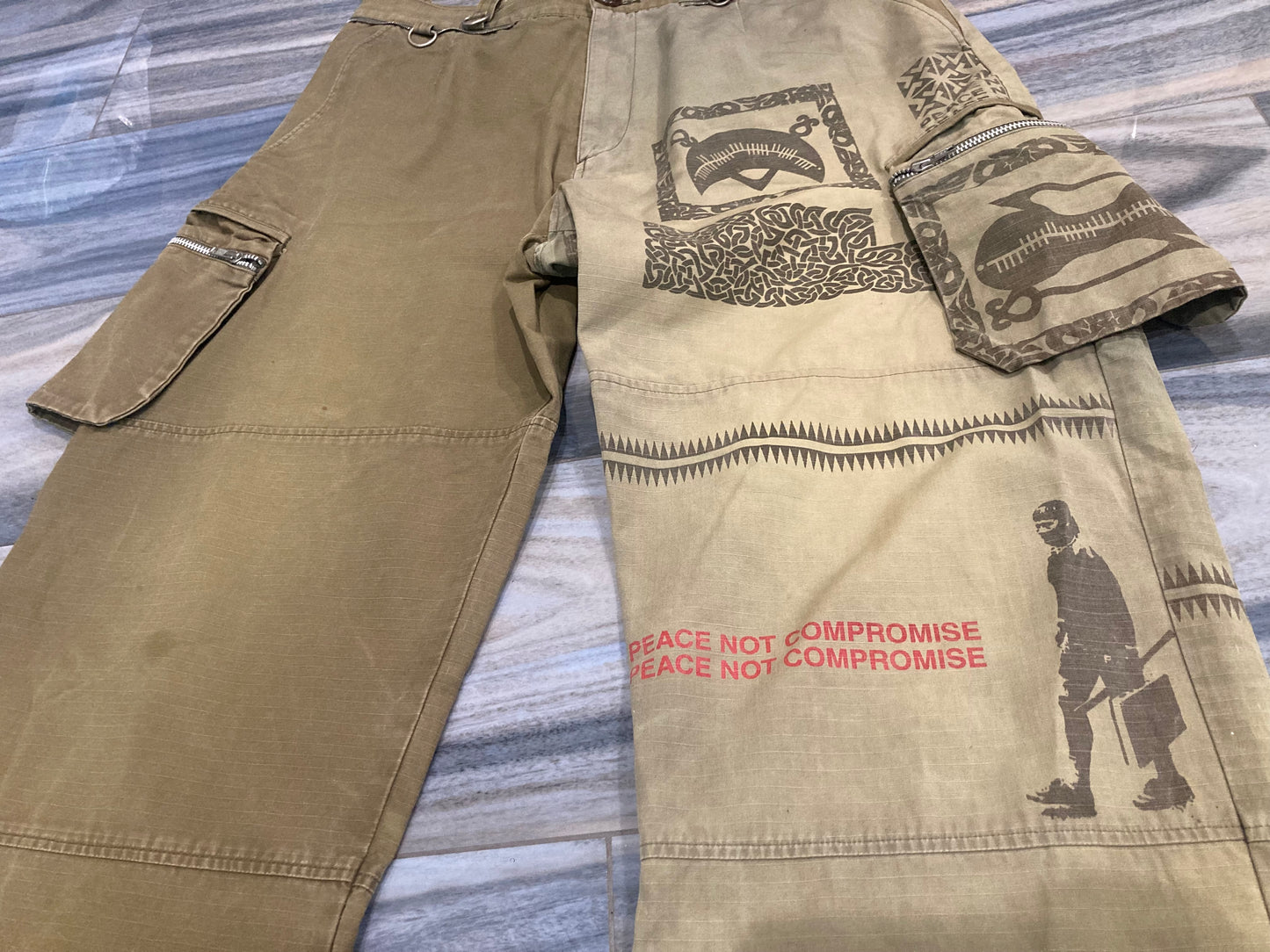 Undercover 2003SS scab asymmetrical cargo pant