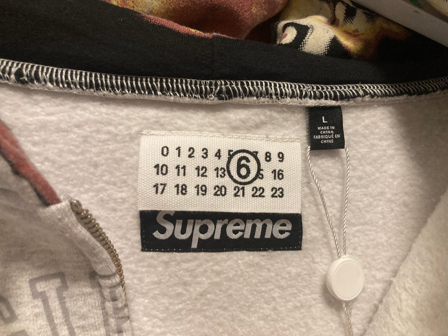 Supreme x MM6 Maison Margiela zip up gray