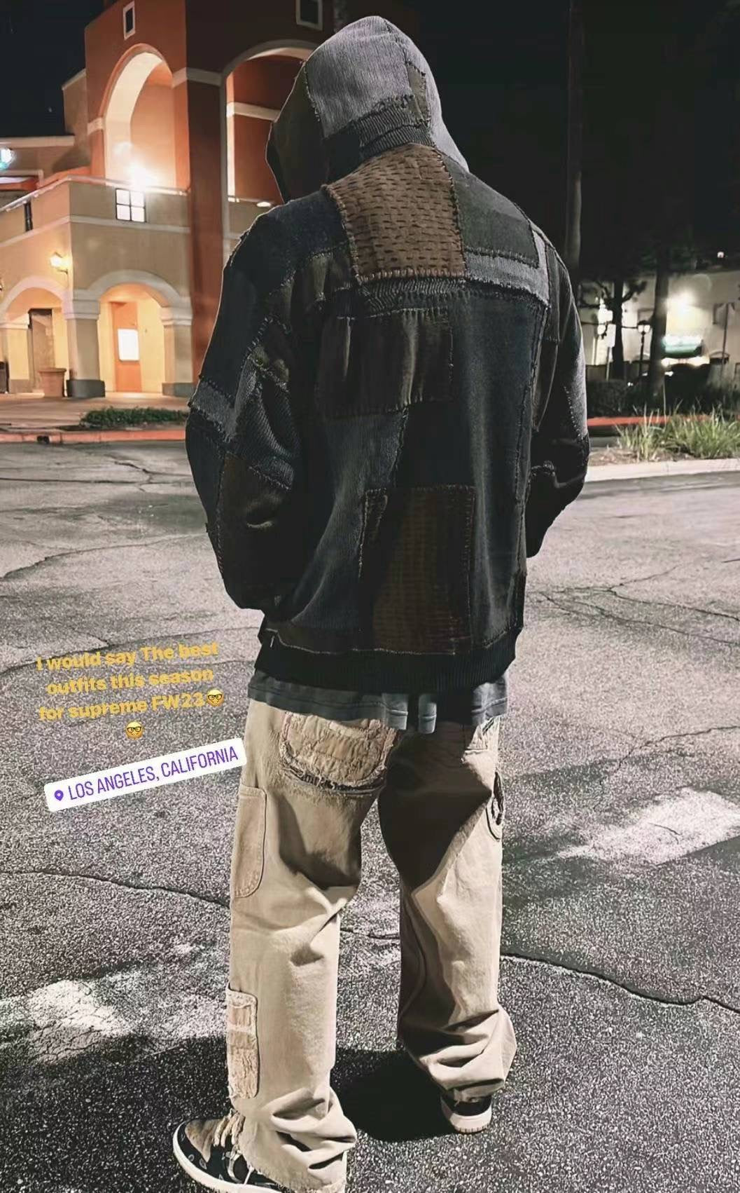 Supreme x blackmeans 2023FW Mended loose fit jeans