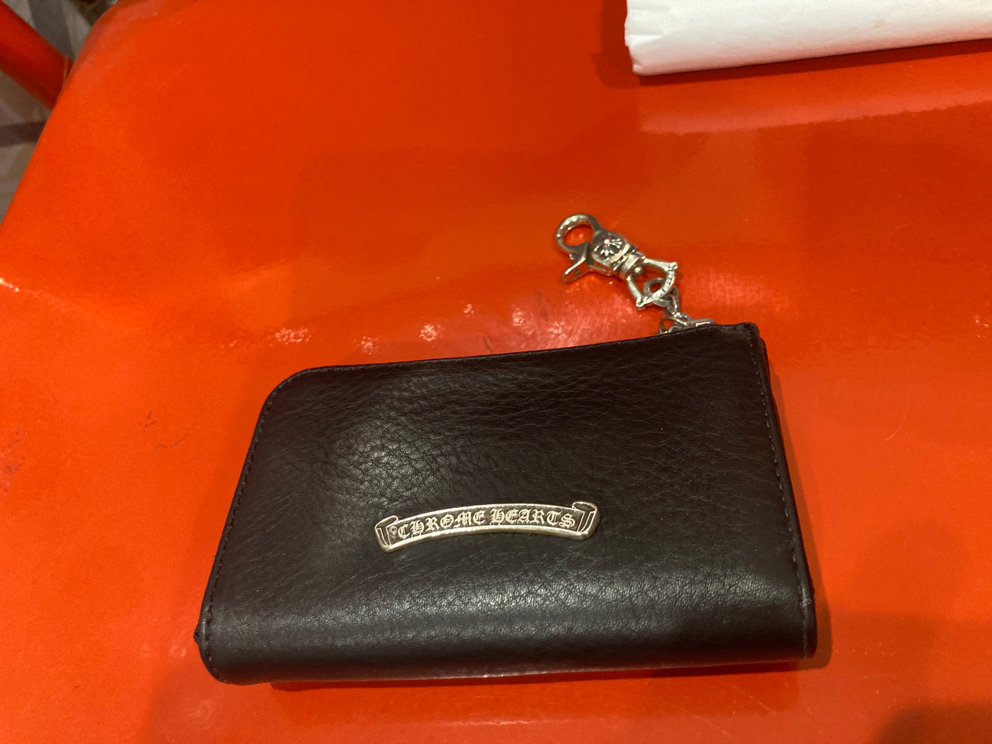 Chrome hearts mini pouch with clip chain