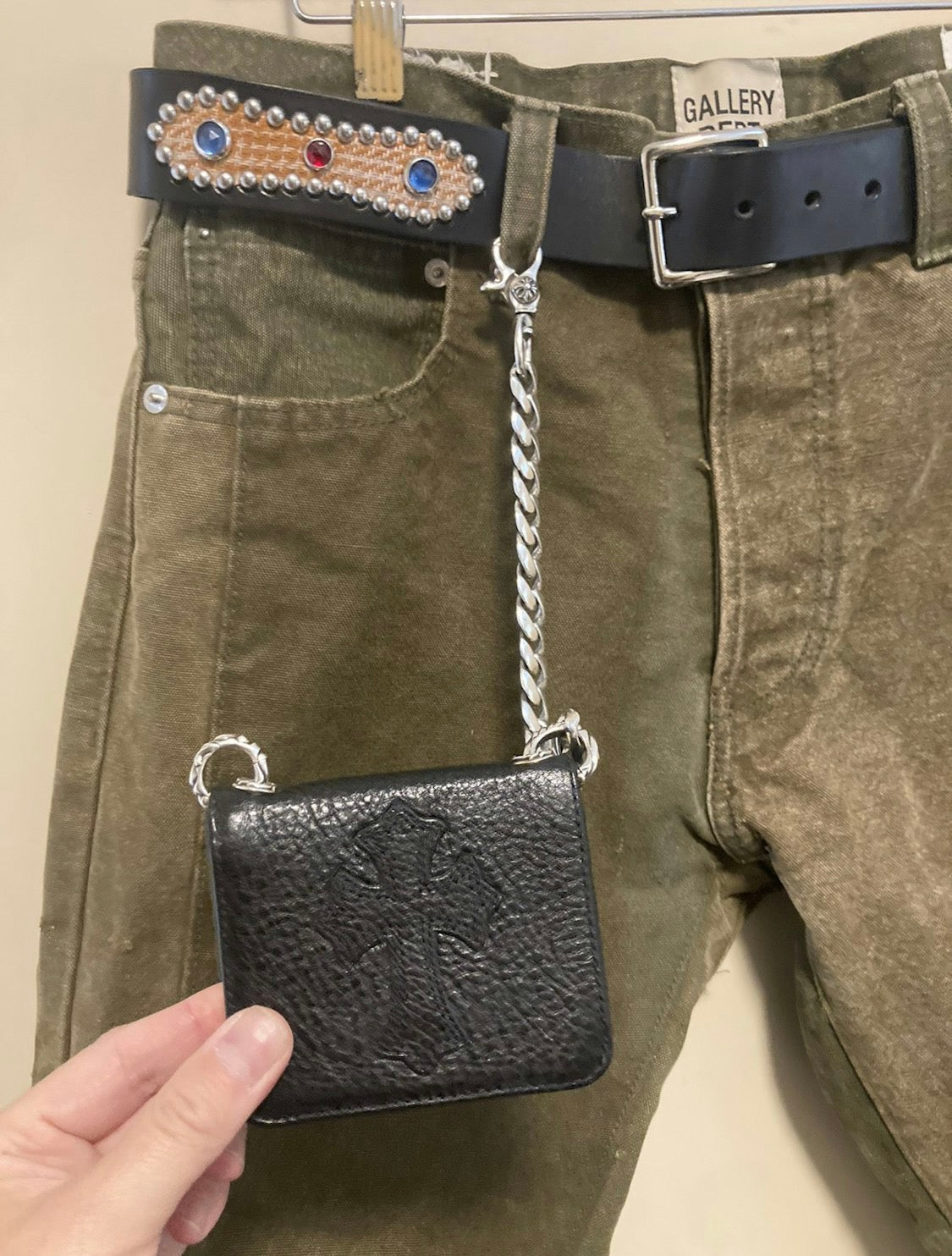 Chrome hearts cross wallet with chain