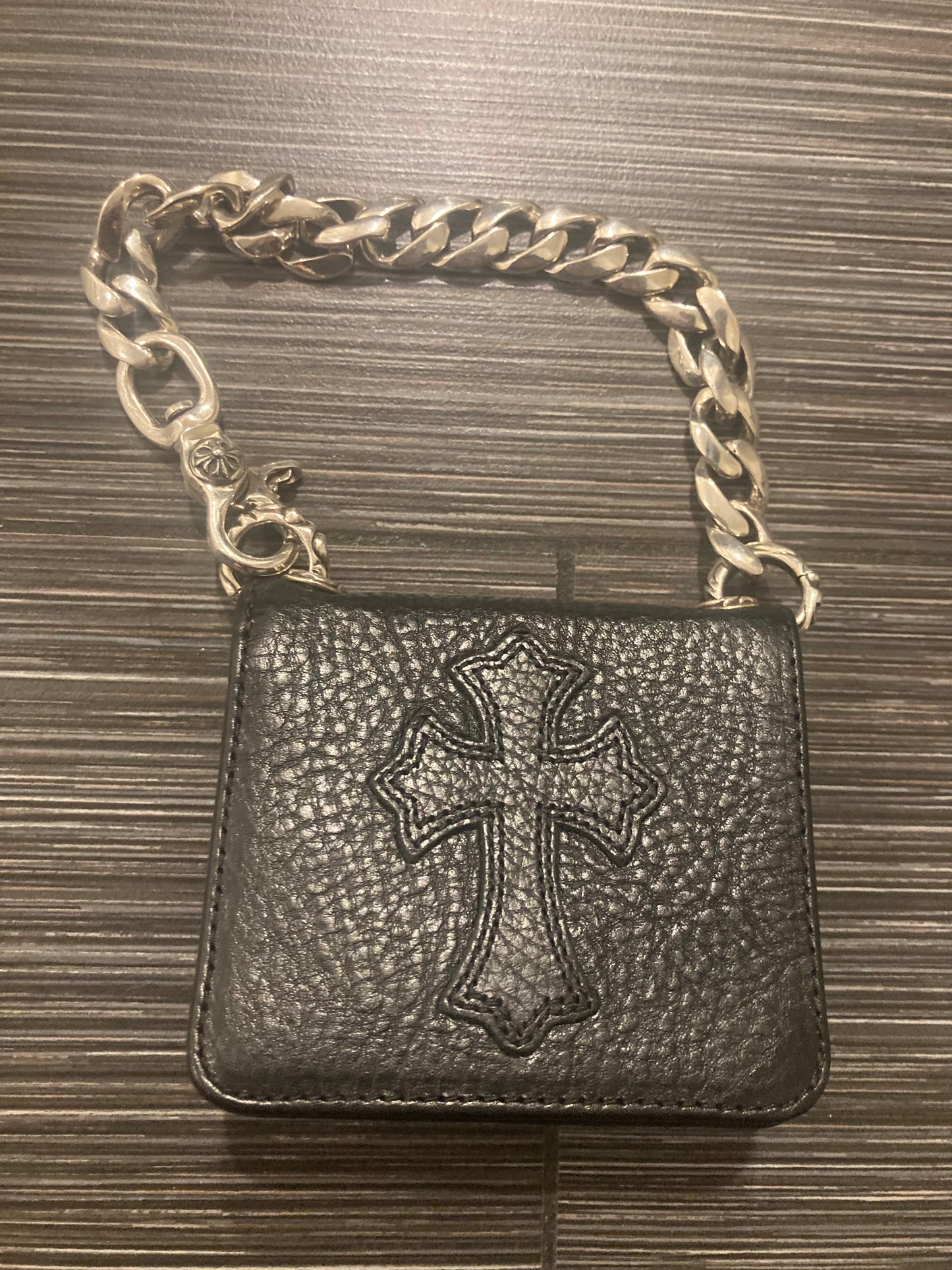 Chrome hearts cross wallet with chain