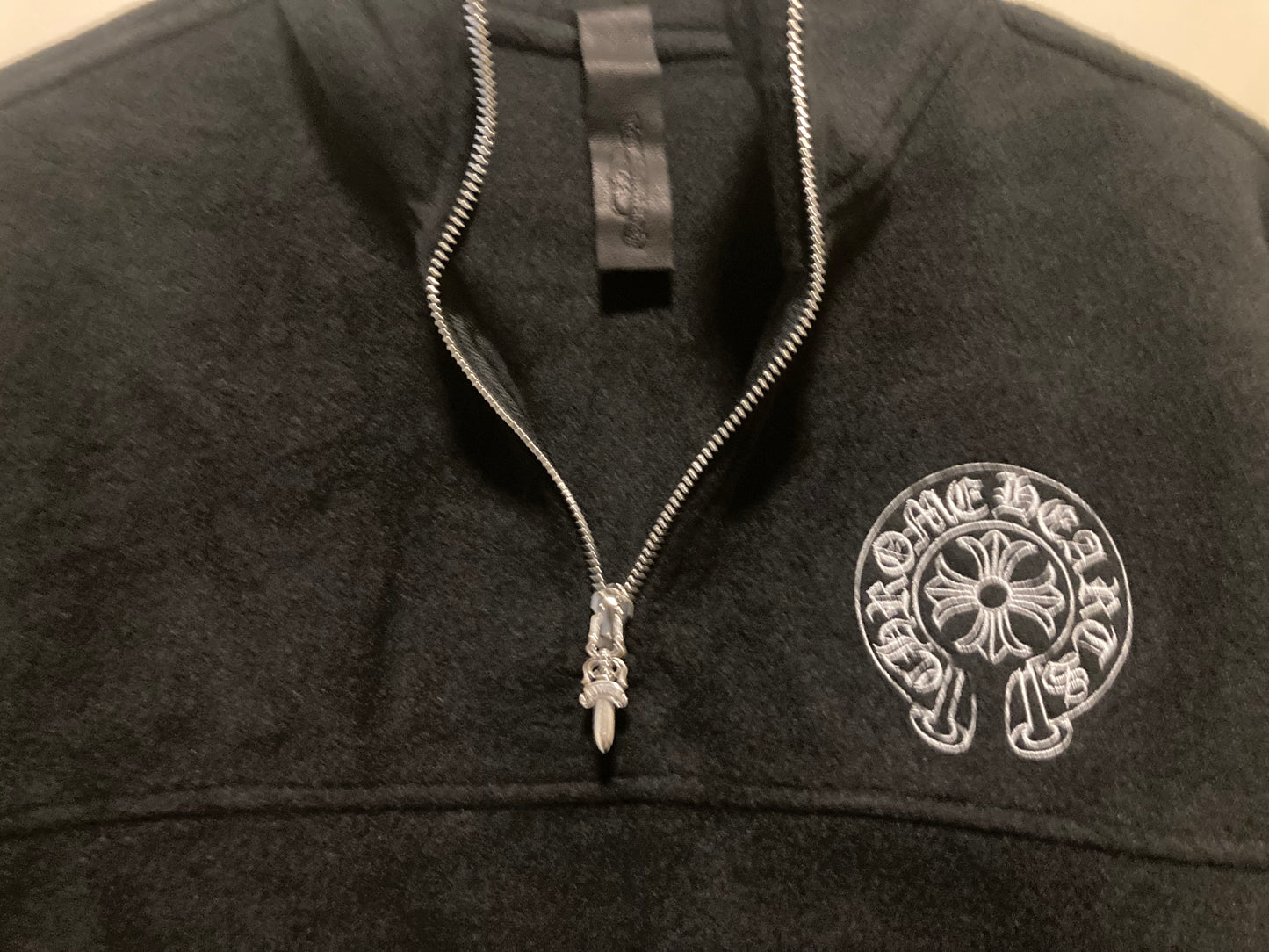 Chrome hearts quarter zip polar fleece sweatshirt