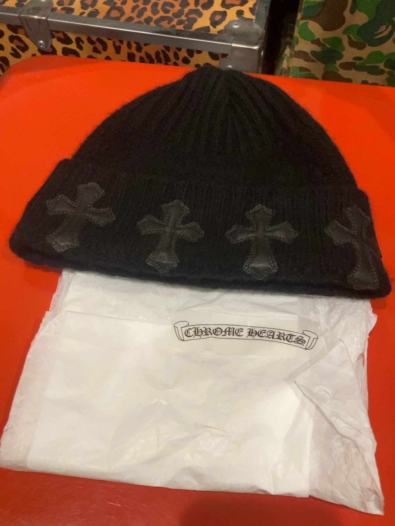 Chrome hearts 8 lamb cross patches cashmere beanies