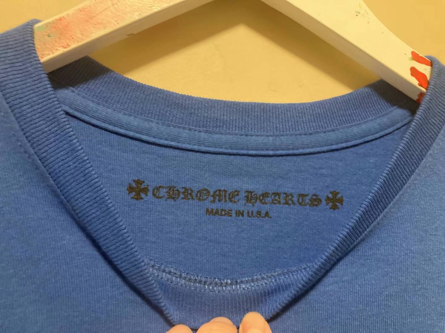 Chrome hearts that group ss crew scroll tee blue