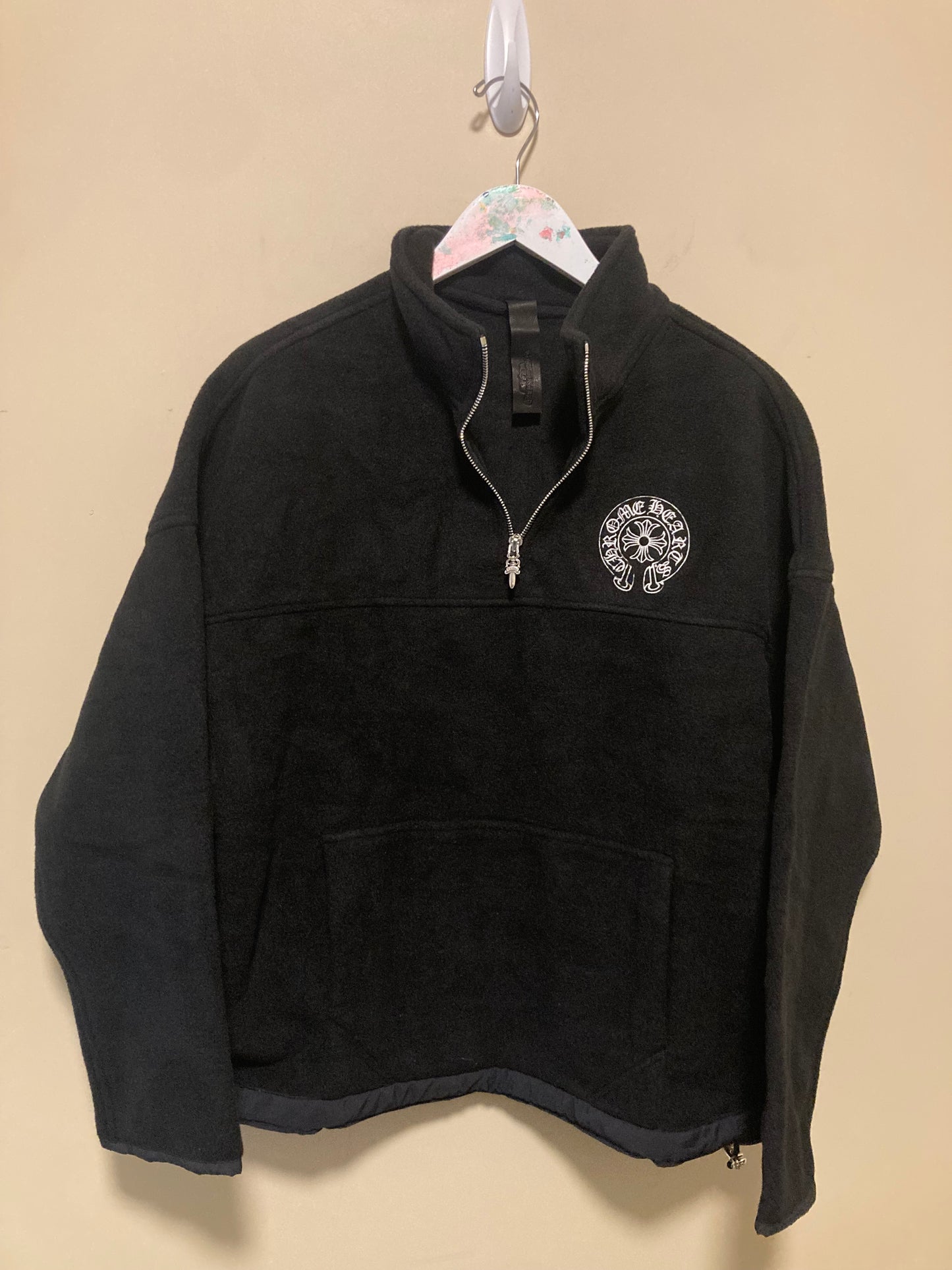 Chrome hearts quarter zip polar fleece sweatshirt