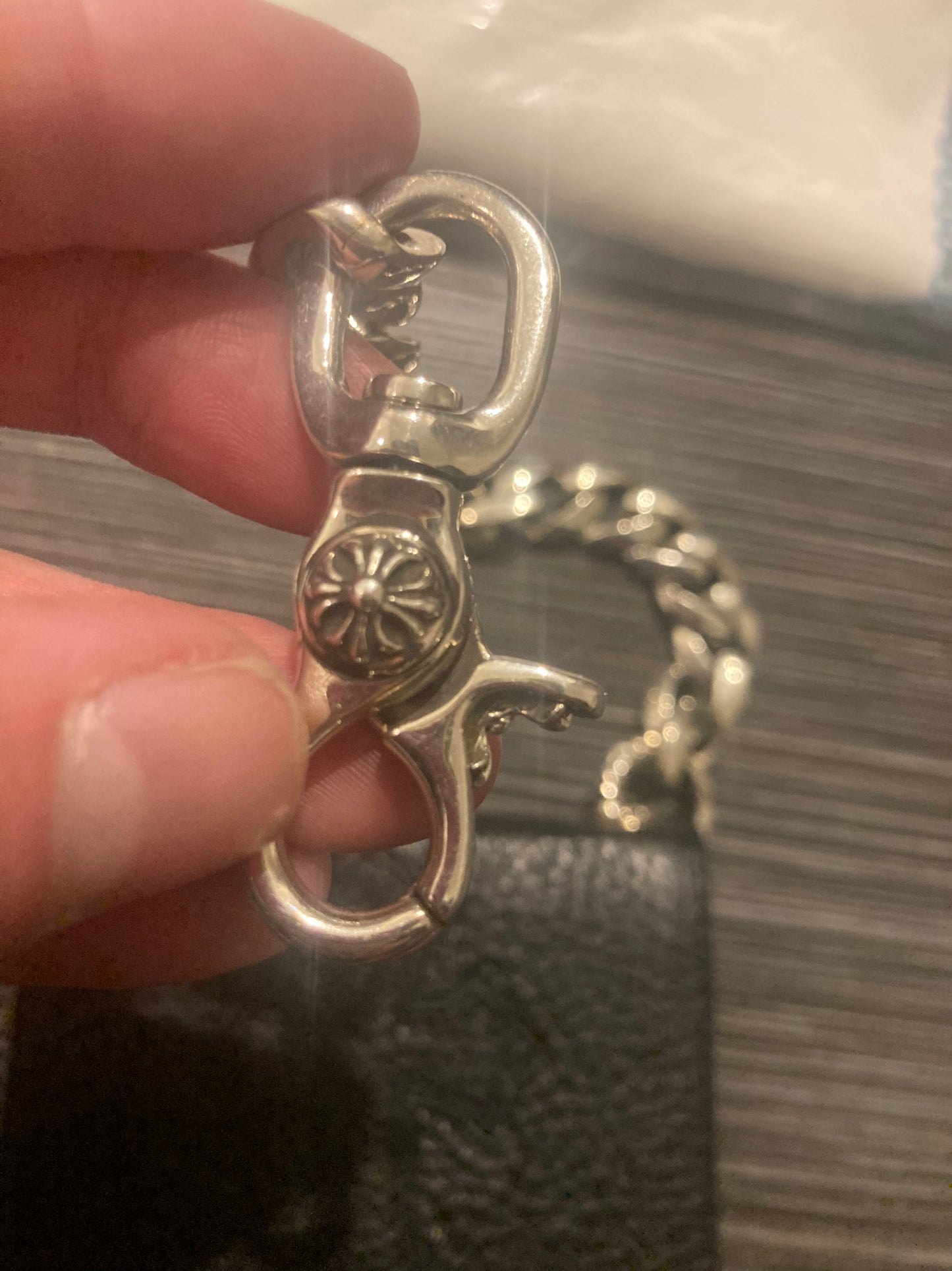 Chrome hearts cross wallet with chain