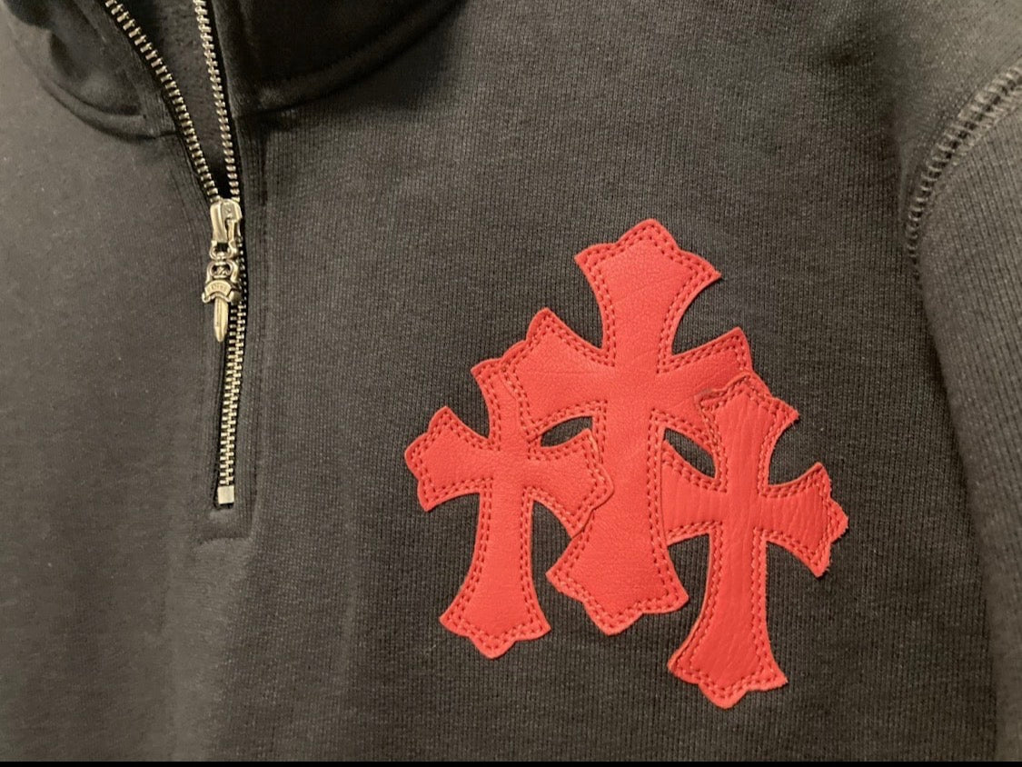 Chrome hearts paper jam triple cross quarter zip