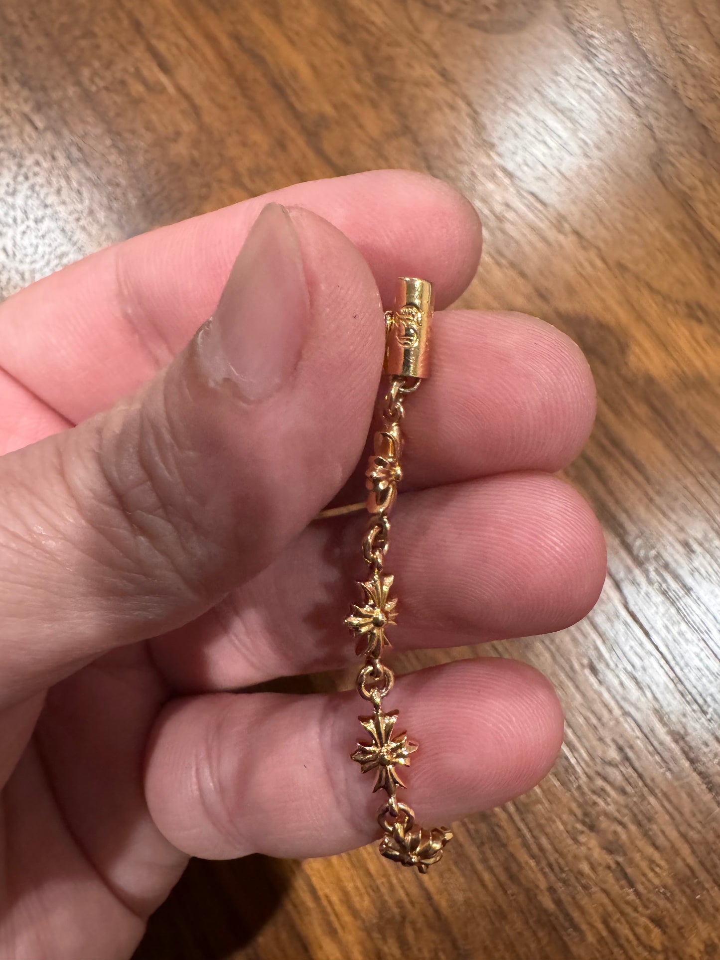 Chrome hearts tiny E 18K gold bracelet 11 link size 6.75inches