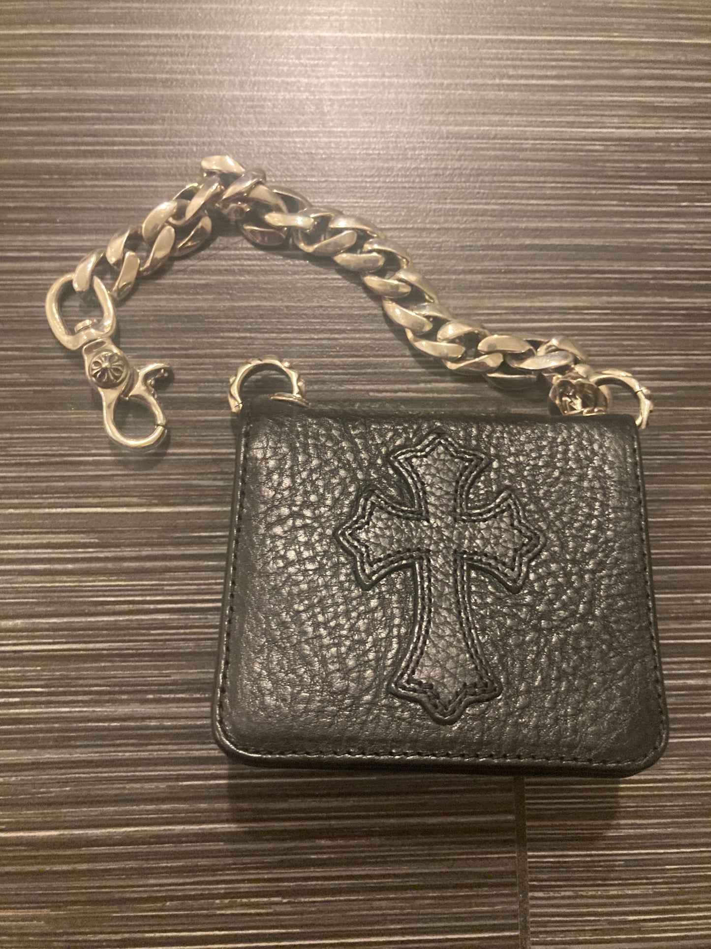 Chrome hearts cross wallet with chain