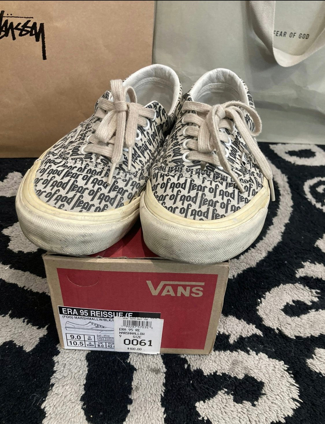 Fear of god x vans OG Era95 reissue size 9